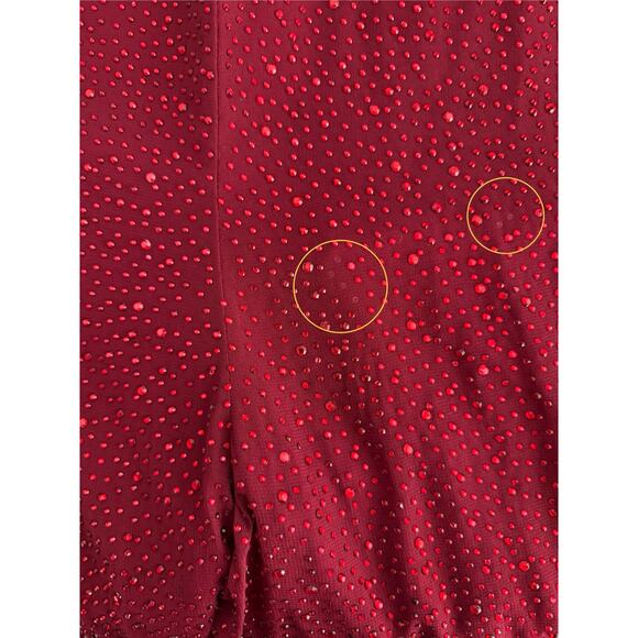 Alice + Olivia Salem Draped Crystal Wide-Leg Jumpsuit burgundy red Size 8 - Picture 11 of 12